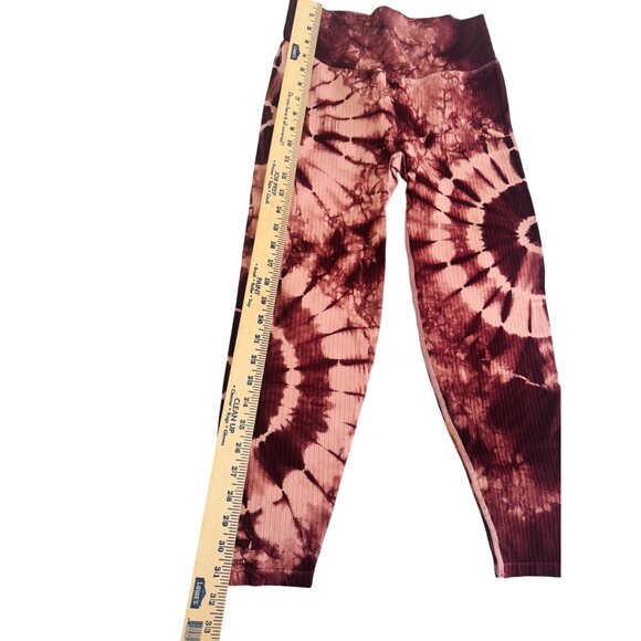 NWT Pink Active Tie-Dye Ribbed Leggings Size L - Picture 3 of 9
